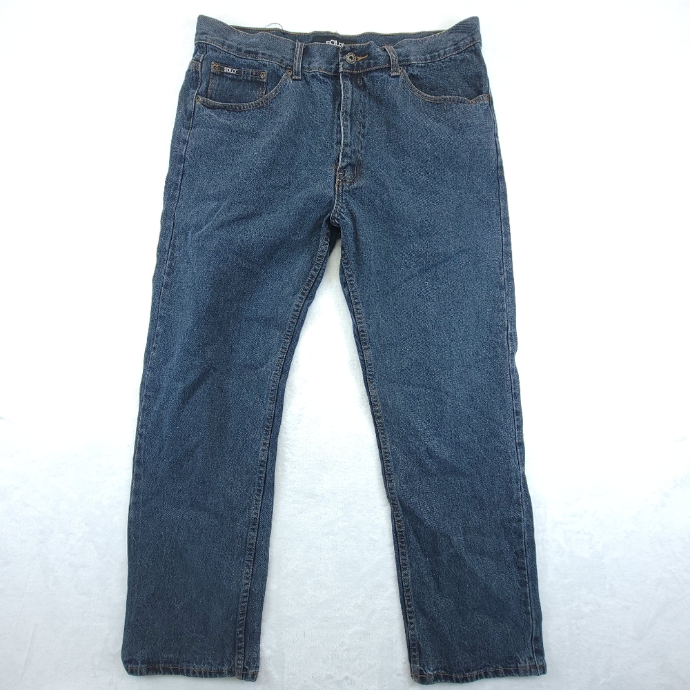 Solo Mens Jeans Straight Leg Size 38x32 (38x30)